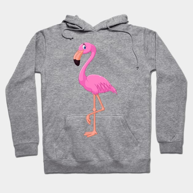 I just really like pink flamingo Cartoon Design Hoodie by PositiveGraphic